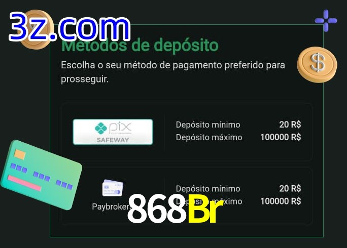 O cassino 868Br oferece uma grande variedade de métodos de pagamento
